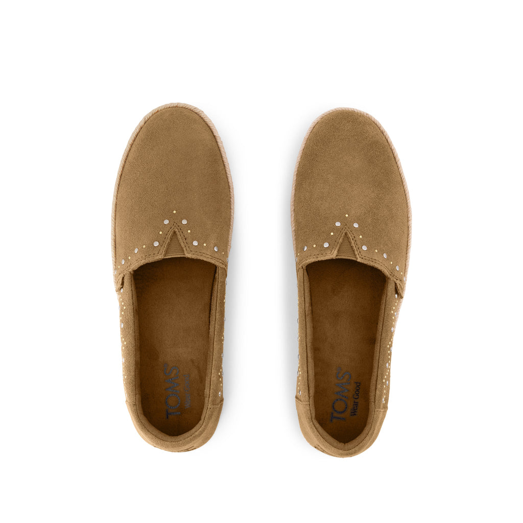 Valencia Platform Espadrille - Toffee Suede Top View