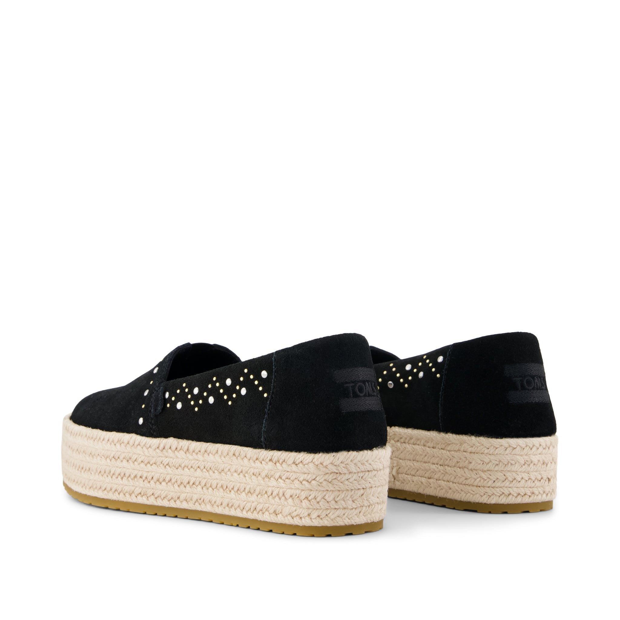 Valencia Platform Espadrille - Black Suede Back View