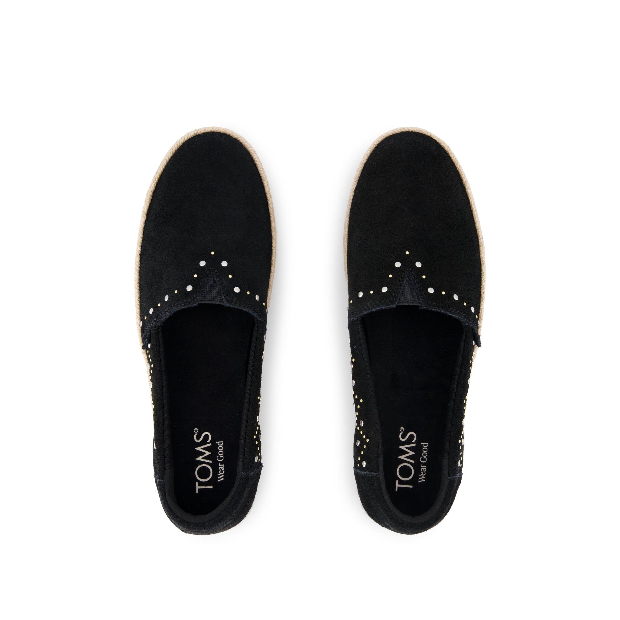 Valencia Platform Espadrille - Black Suede Top View