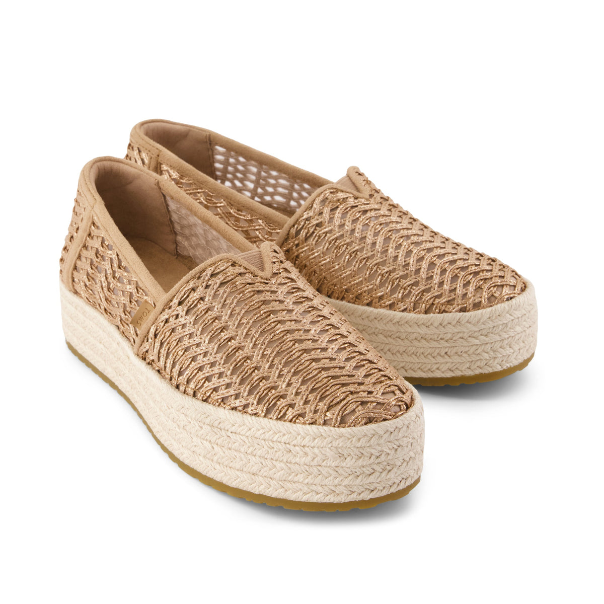 Valencia Platform Espadrille - Bronze Deco Basket Weave Front View