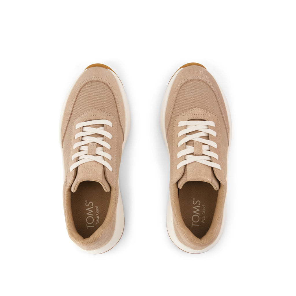 TRVL Lite Wedge Sneaker - Water Repellent Taupe Vintage Twill Top View