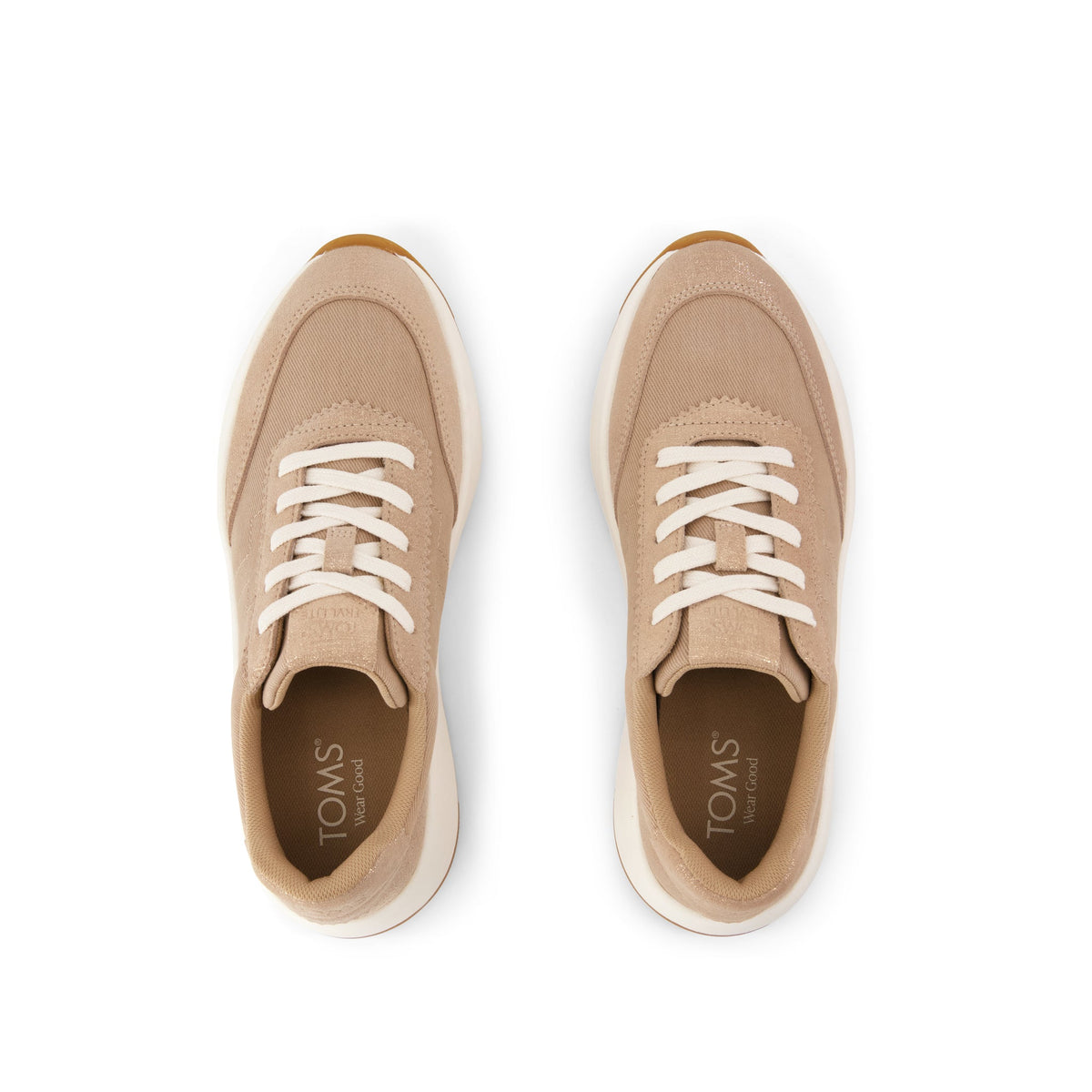 TRVL Lite Wedge Sneaker - Water Repellent Taupe Vintage Twill Top View