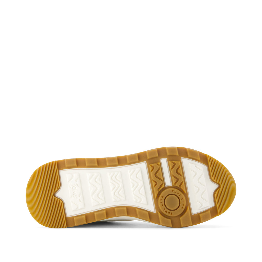 TRVL Lite Wedge Sneaker - Water Repellent Light Sand Vintage Twill Bottom Sole View
