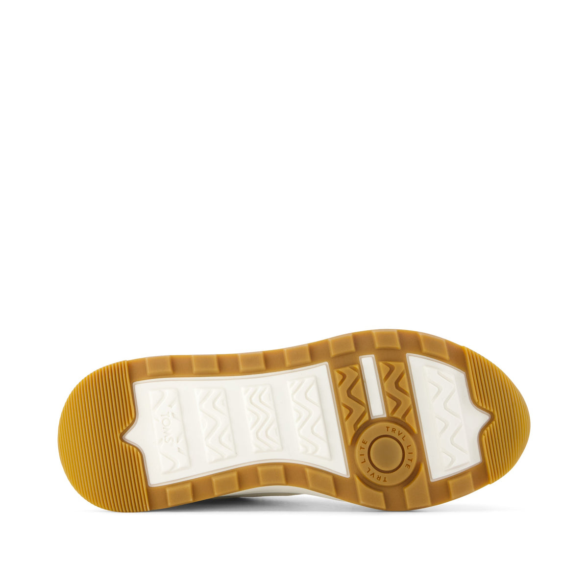 TRVL Lite Wedge Sneaker - Water Repellent Light Sand Vintage Twill Bottom Sole View