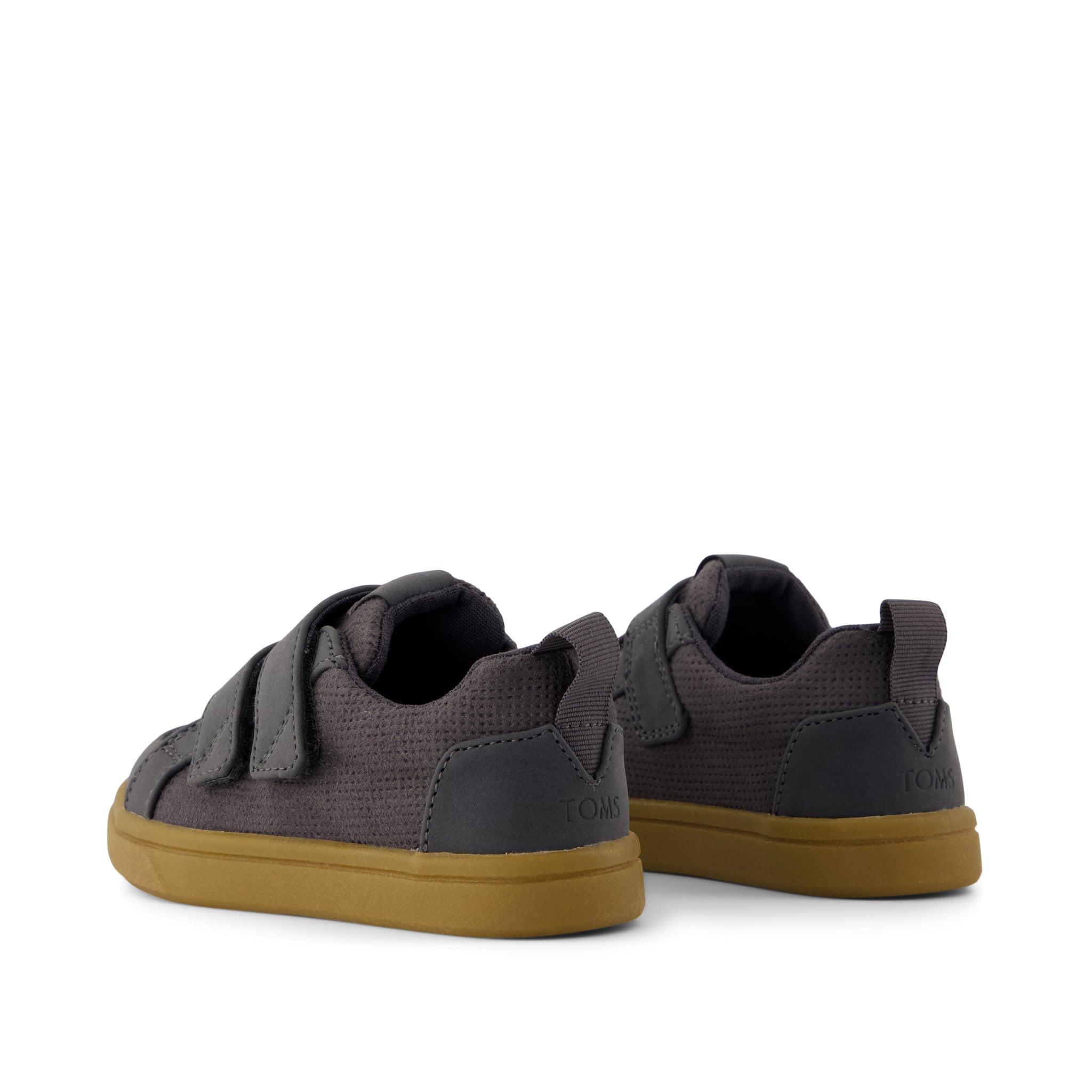 Cruz Double Strap Toddler Sneaker - Forged Iron Deboss Suede Back View