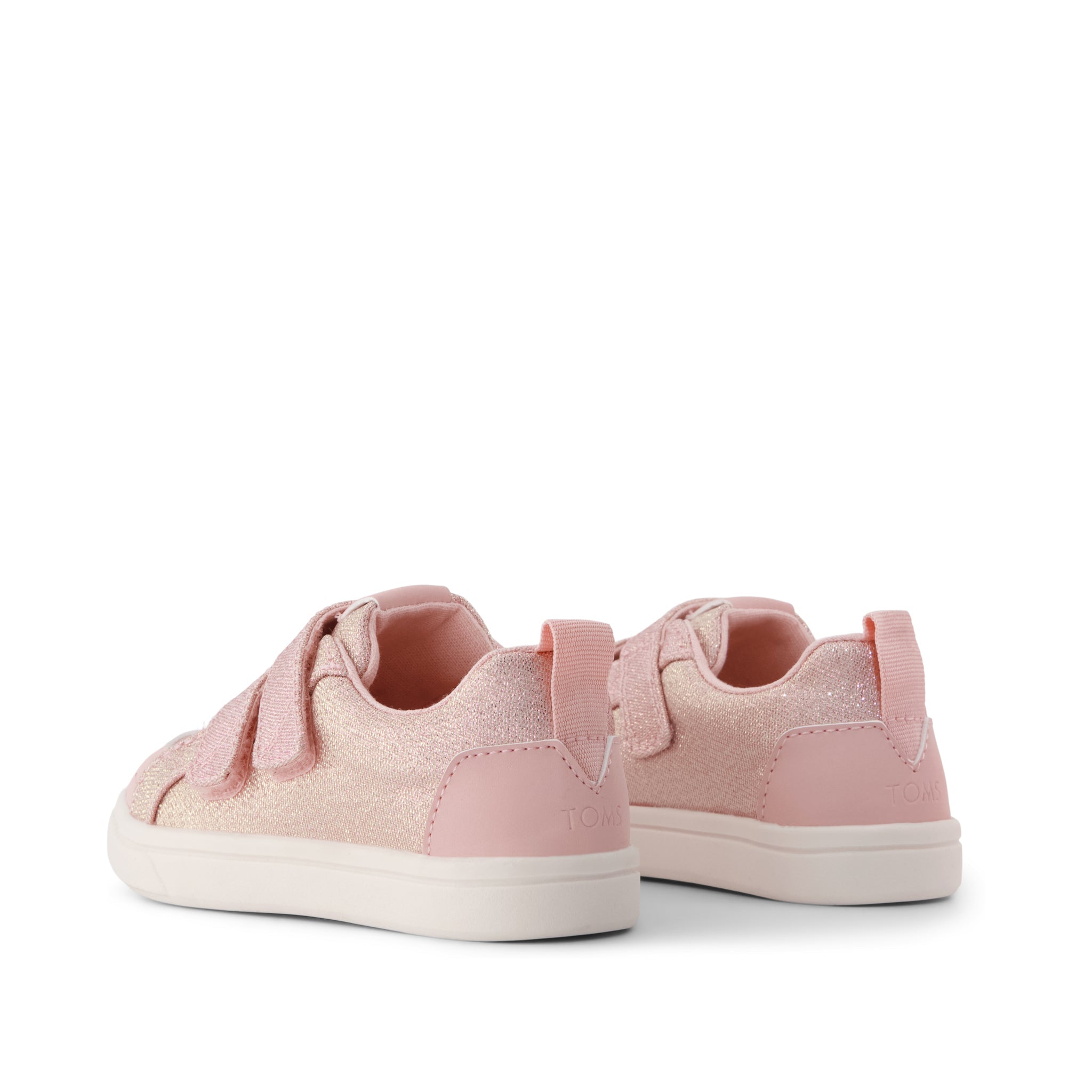 Cruz Double Strap Toddler Sneaker - Pink Quartz Iridescent Woven Back View
