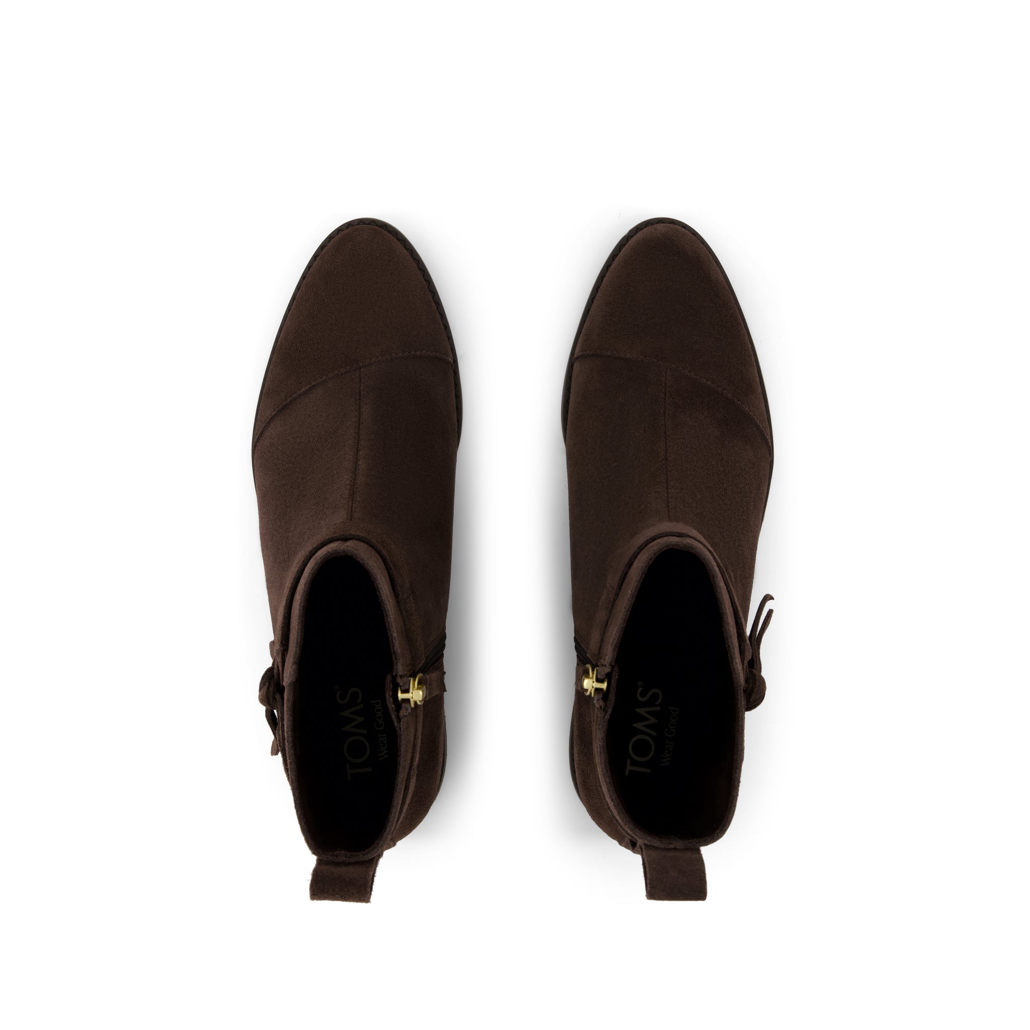 Stacey Ankle Bootie - Chocolate Brown Suede Top View