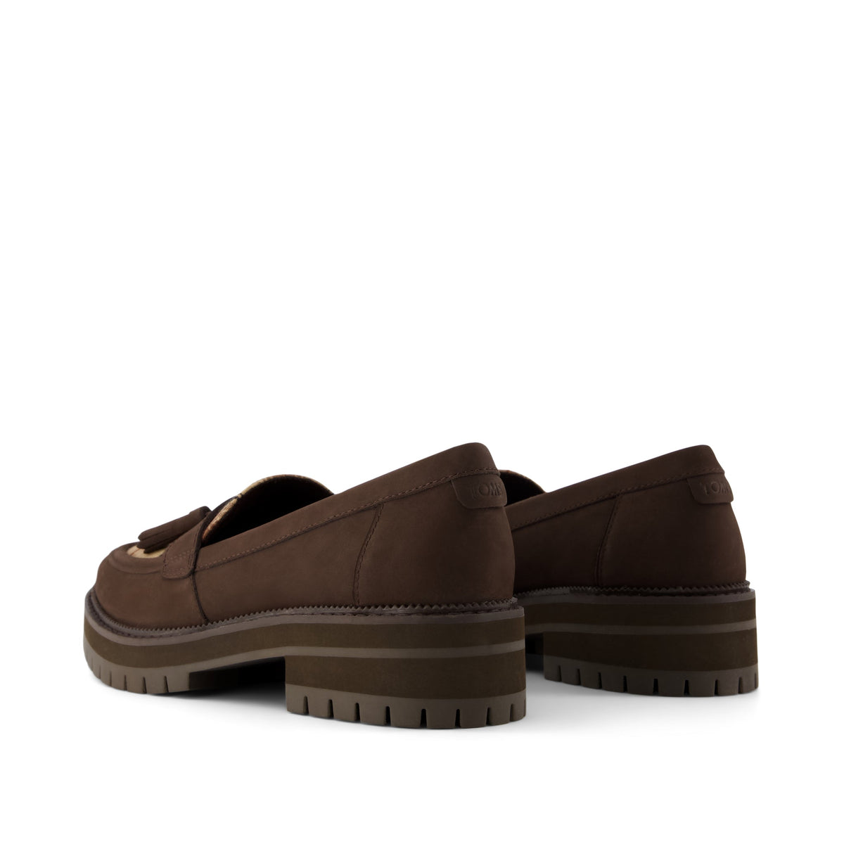 Cara Tassel Loafer  - Chocolate Brown Palid Back View