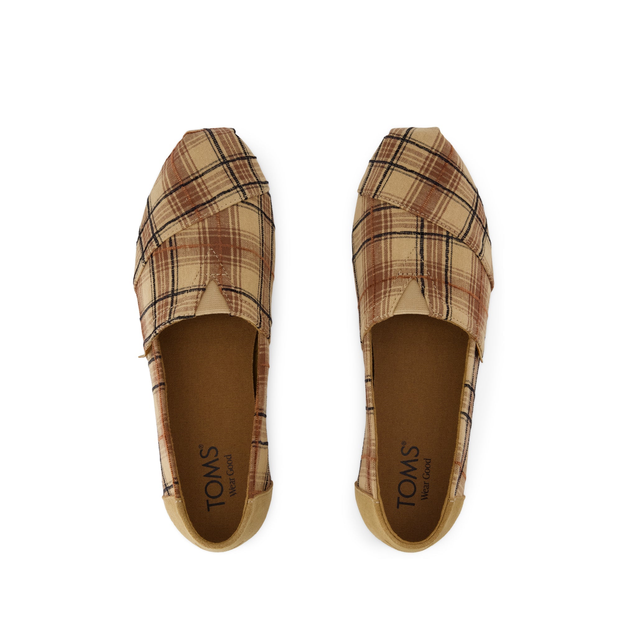 Alpargata Classic - Toffee Textured Plaid Top View