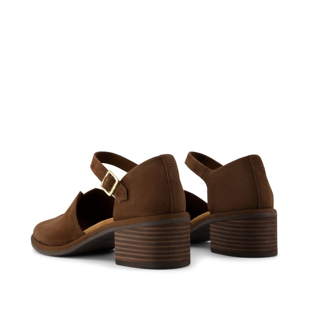 Ines Heel - Hot Cocoa Kid Suede Back View