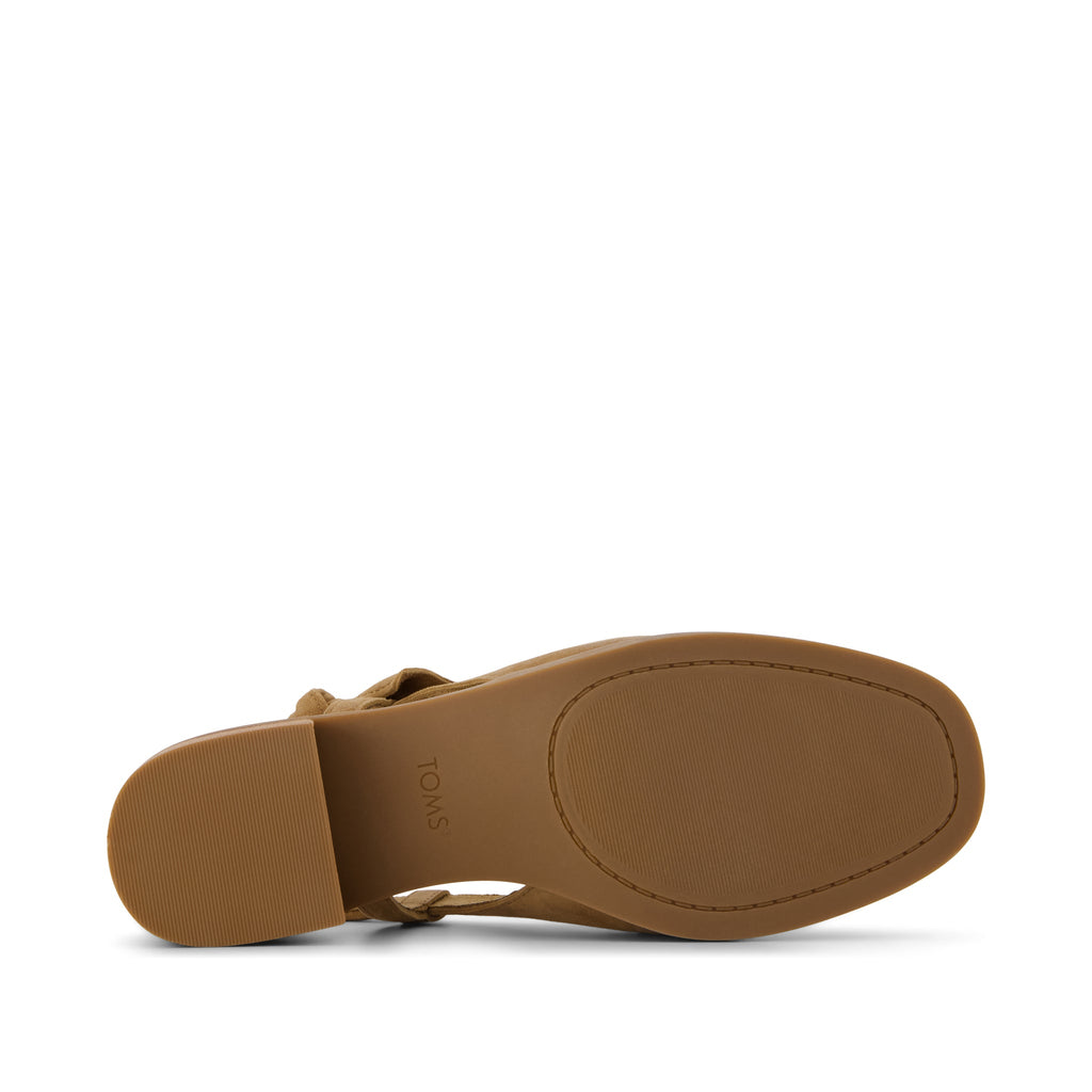 Jaclyn Slingback Bow Heel - Toffee Kid Suede Bottom Sole View