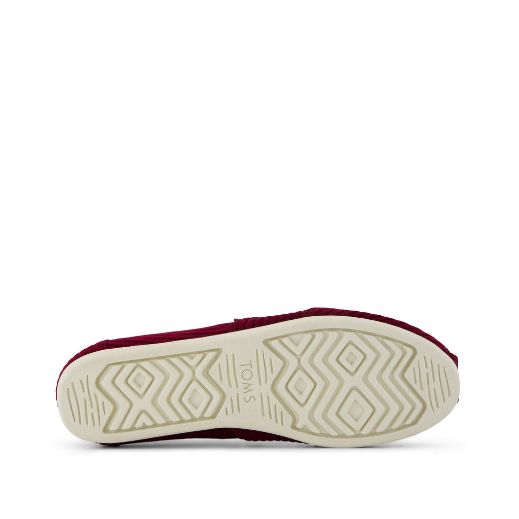 Alpargata Classic - Burgundy Cordurory Bottom Sole View
