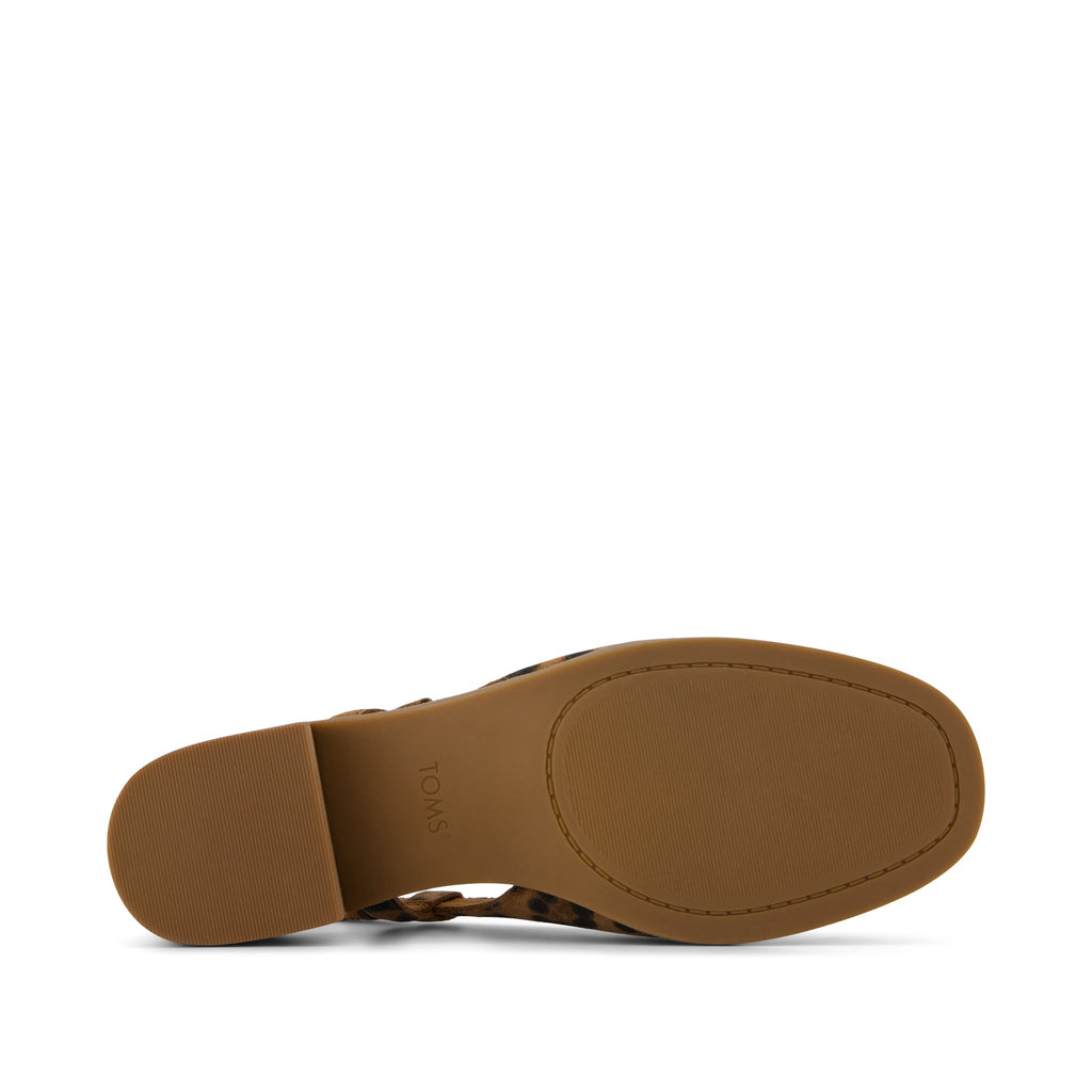 Jaclyn Slingback Bow Heel - Brown Sugar Leopard Suede Bottom Sole View