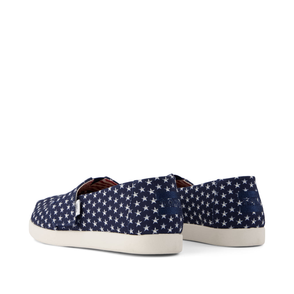 Alpargata Classic Kids Shoe - Navy Stars Canvas Back View