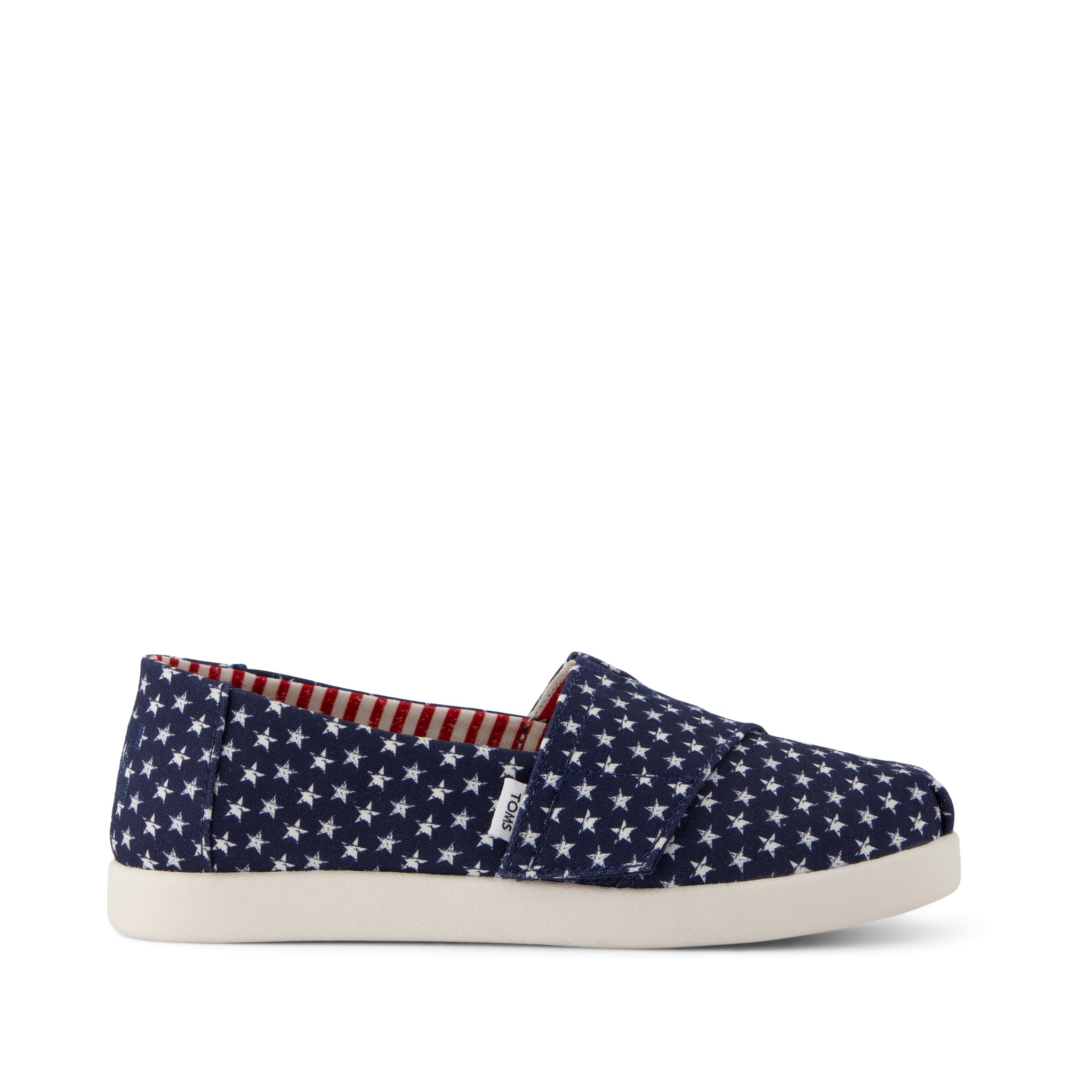 Alpargata Classic Kids Shoe - Navy Stars Canvas Side View