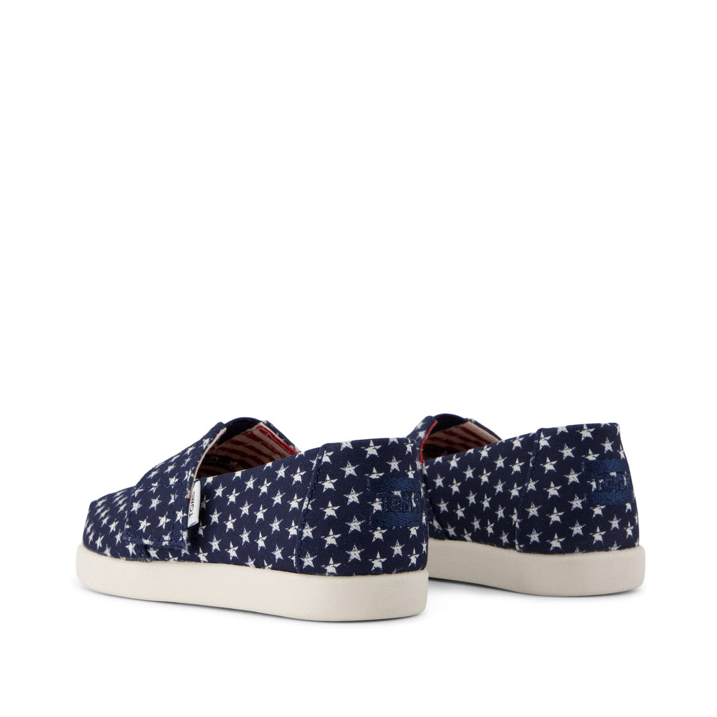 Alpargata Classic Toddler Shoe - Navy Stars Canvas Back View