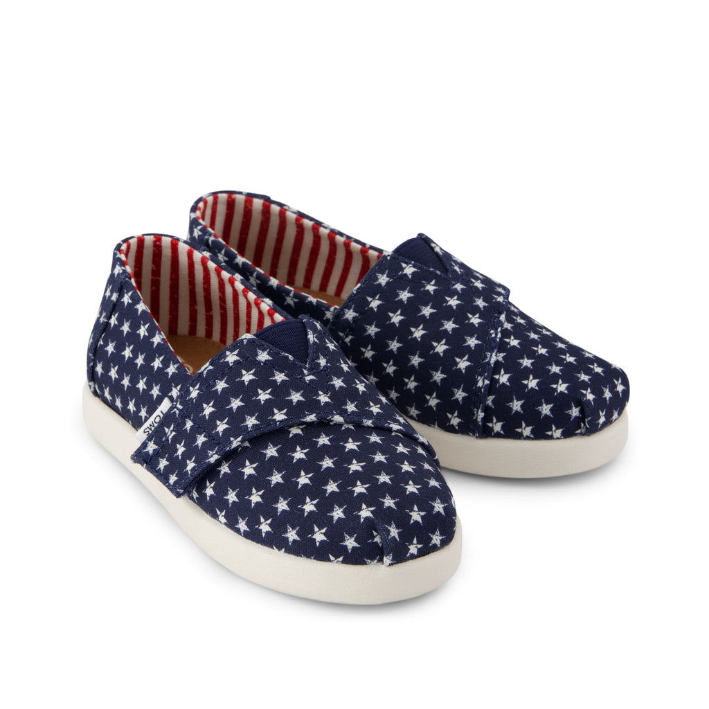 Alpargata Classic Toddler Shoe - Navy Stars Canvas Front View