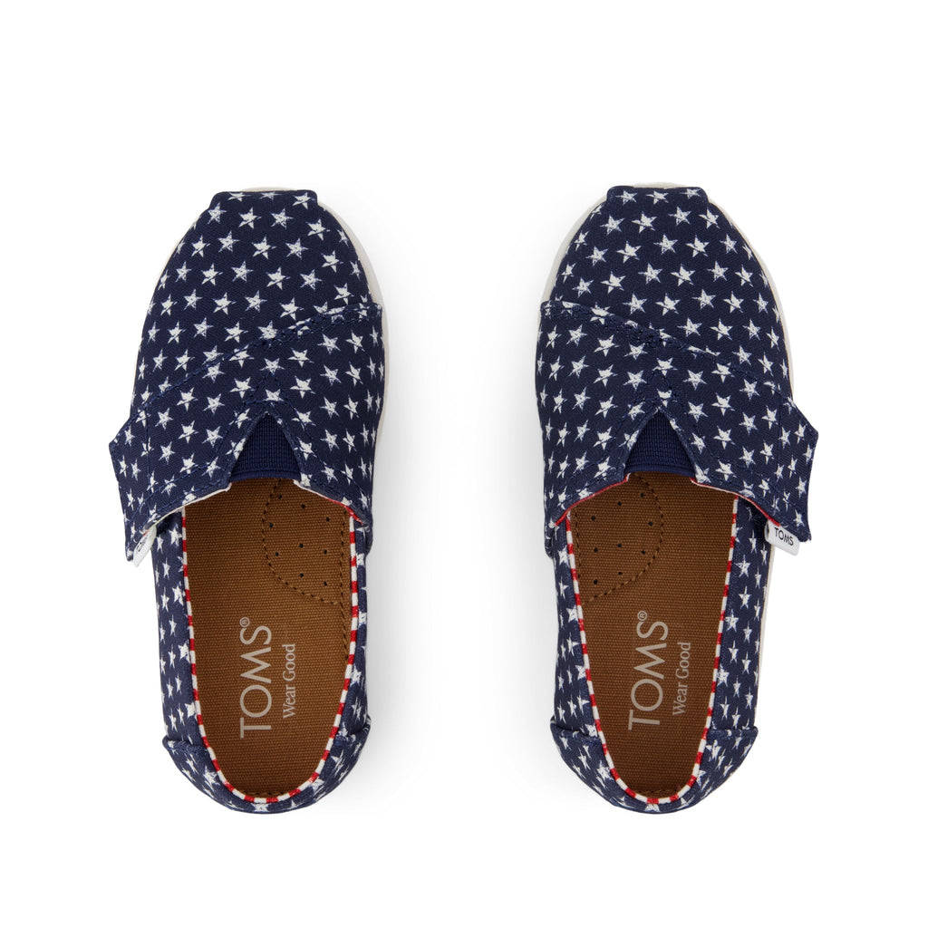 Alpargata Classic Toddler Shoe - Navy Stars Canvas Top View