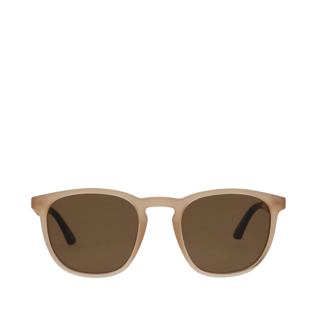 Silas Traveler Sunglasses - Shiny Oatmilk-Brown Front View
