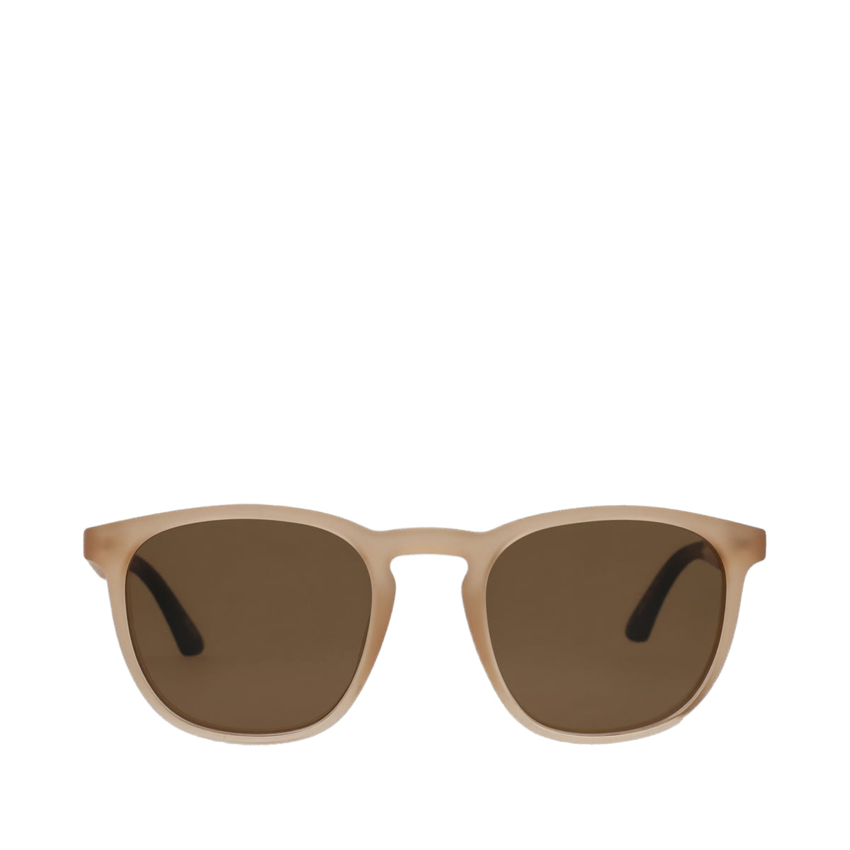 Silas Traveler Sunglasses - Shiny Oatmilk-Brown Front View