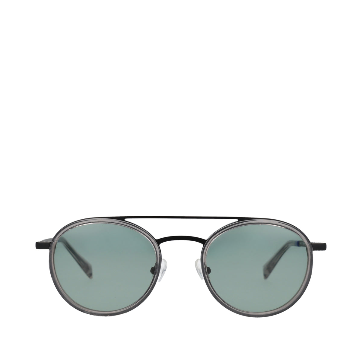 Sol Handcrafted Sunglasses - Silver-Grey Front View