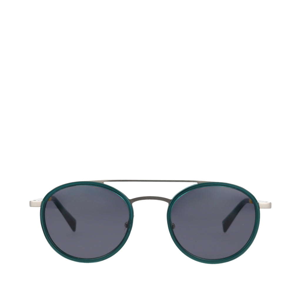 Sol Handcrafted Sunglasses - Ocean Blue-Grey Front View