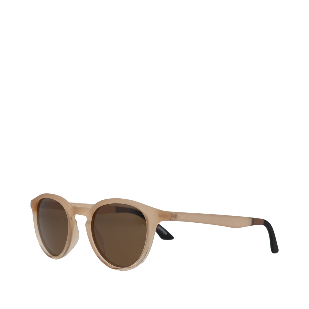 Jasper Traveler Sunglasses - Shiny Oatmilk-Brown Side Angle View