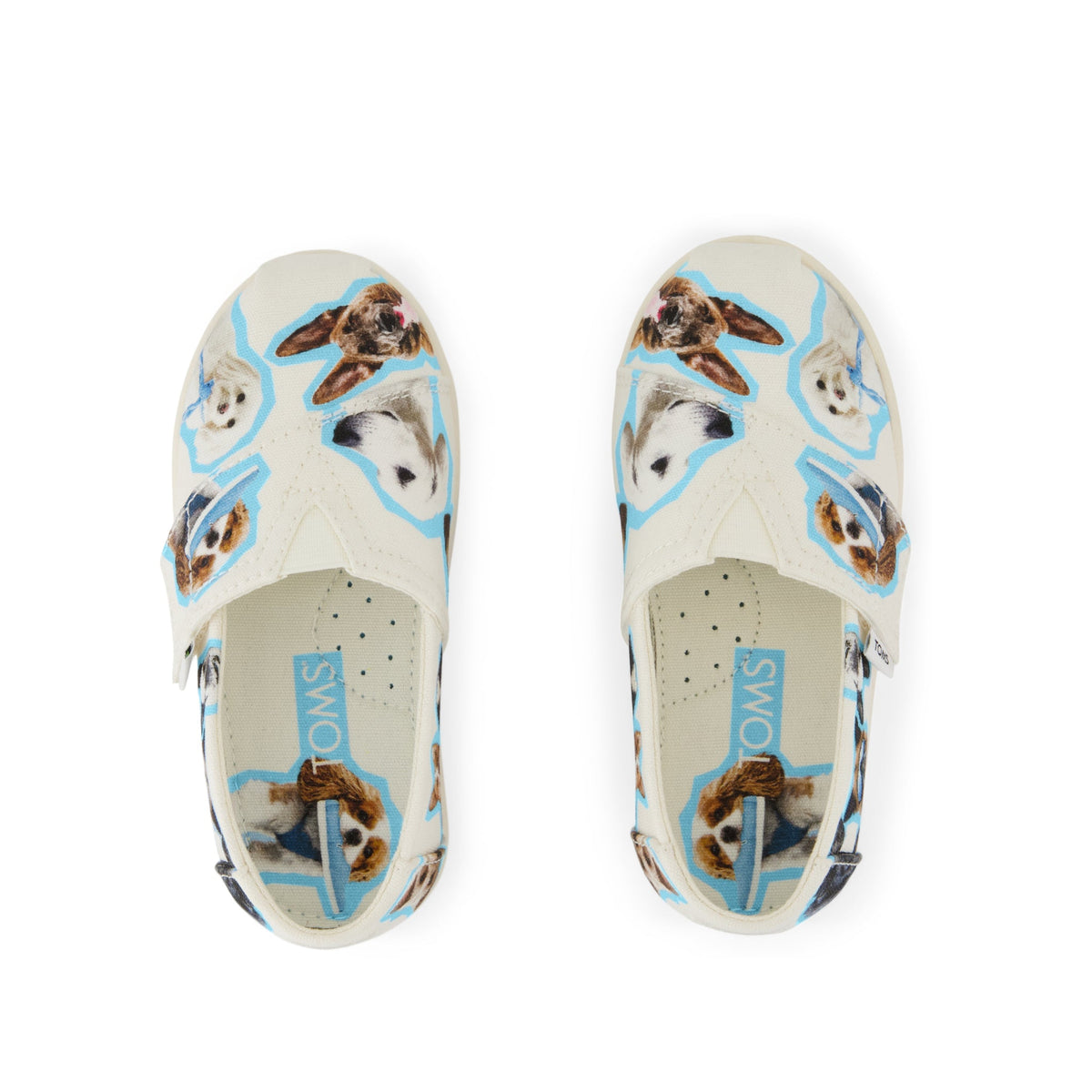 Alpargata Classic Toddler Shoe - Egret Recycled Canvas Dogs Print Top View