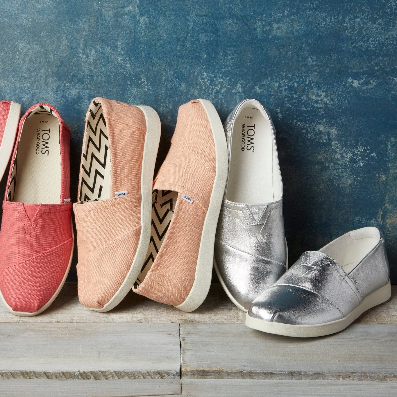 Laydown image of the silver Alpargata Plus slip on shoes