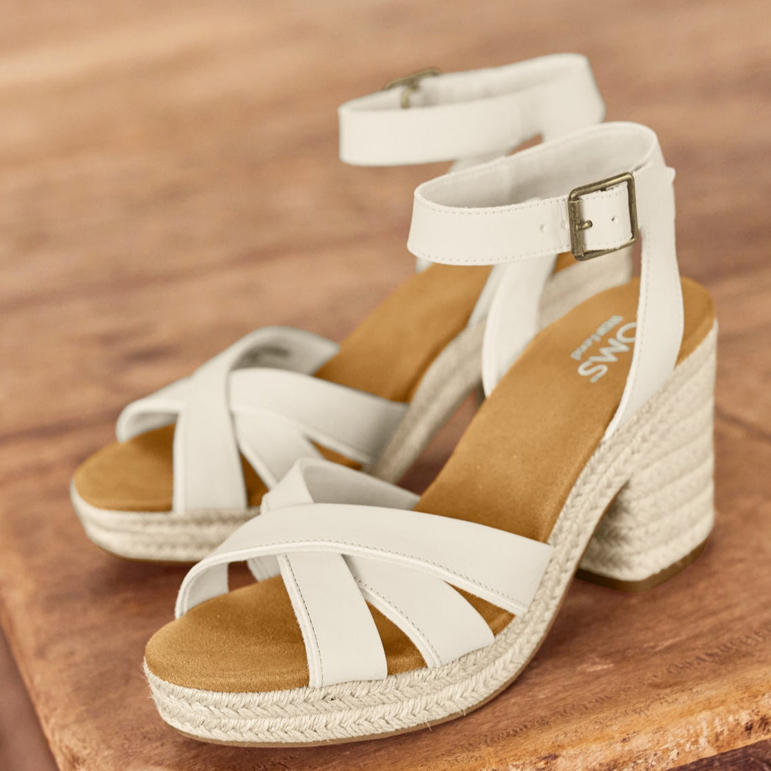 Laydown image of the Light Sand Leather Majorca Strappy Heeled Espadrille Sandals
