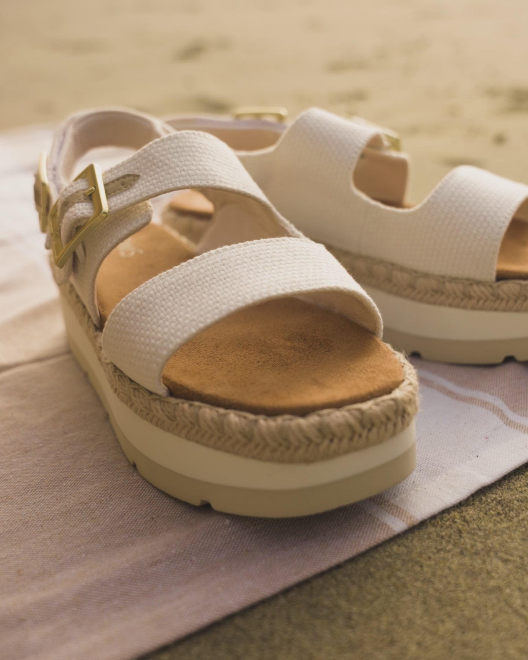 giana flatform sandal with rope sole close up detail shots